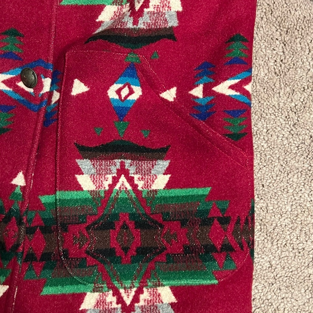 SOLD!!! M Pendleton Wool Shearling Indian Blanket Coat - Picture 14 of 14